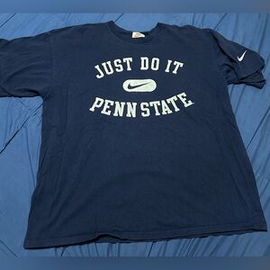 Vtg 90’s Penn State Just Do It Blue Nike T Shirt Sz XL Sleeve Hit Swoosh